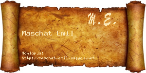 Maschat Emil névjegykártya