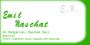 emil maschat business card